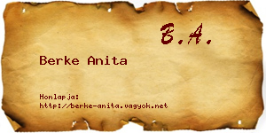 Berke Anita névjegykártya