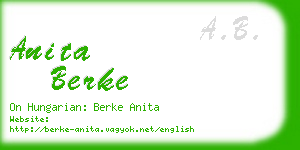 anita berke business card